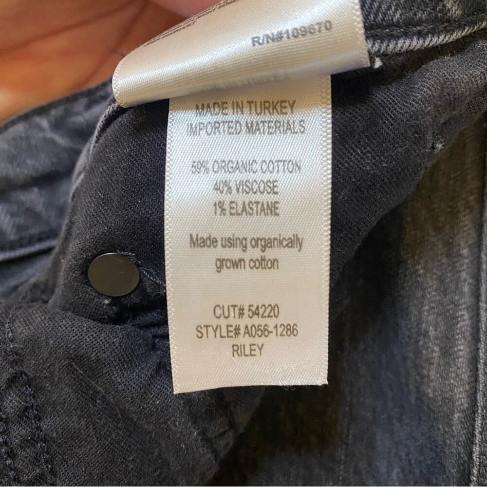 Agolde Riley High Rise Straight Cropped Black Washed Jeans Size 26 Button Fly - Picture 7 of 8